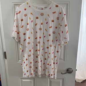 Celebrate It White Tee with Food Print